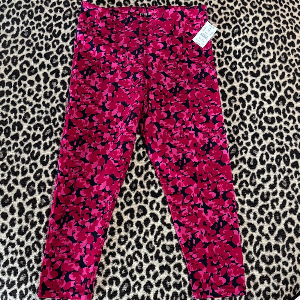 J. Crew Vibrant Pink and Navy Leggings